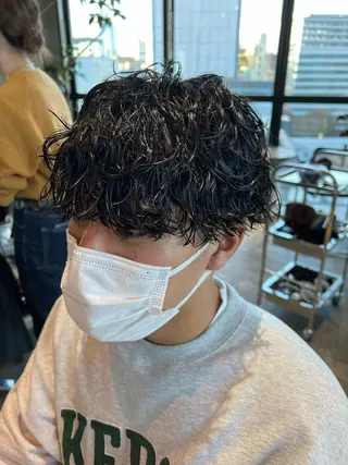 ショート パーマ メンズ 波巻きスパイラルパー マ/シャドウパーマ駿のヘアスタイル