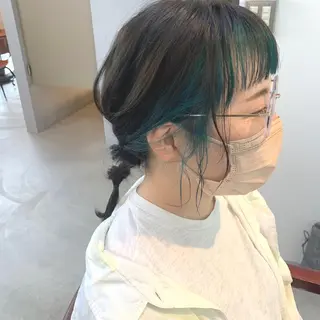 ミディアム カラー 綿貫 美雪のヘアスタイル