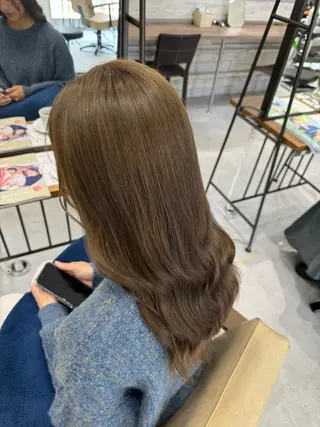 ロング カラー ブリーチなしwカラー /艶カラー/oukaのヘアスタイル