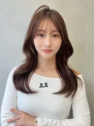 カラー 透明感カラー🌱‬‪ 結衣のヘアスタイル