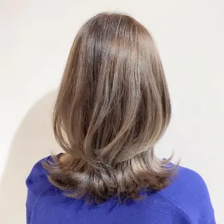 ミディアム カラー 顔まわりカット🌟 くびれヘア/寺門遥輝のヘアスタイル
