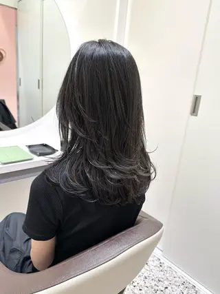 ミディアム レイヤー/ハッシュ 渋谷/サッタのヘアスタイル