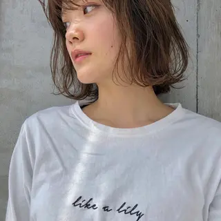 ショート カラー パーマ 【ダメージレス施術】 【透明感】北村 拓也のヘアスタイル