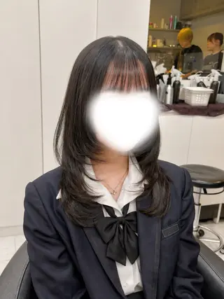 ミディアム カラー y2k✩︎⡱レイヤー ウルフ/オリーブ🍀のヘアスタイル