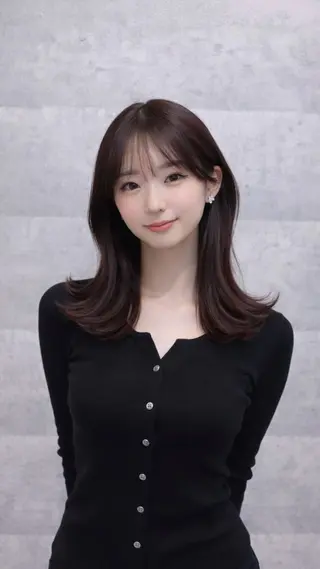 ミディアム カラー りん 🎀韓国スタイルのヘアスタイル