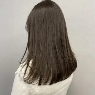 セミロング カラー ♡韓国ヘア♡ ブリーチ✨ハイトーンのヘアスタイル