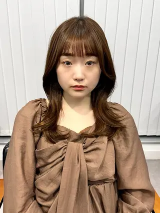 セミロング カラー パーマ ヘアアレンジ メンズ キッズ レイヤーカット 🌿透け感カラーのヘアスタイル