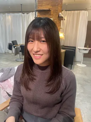 セミロング 顔周りカット 🎀サヤカ🎀のヘアスタイル