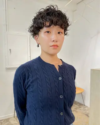 ショート パーマ 似合わせカット ケアパーマ喜来雅由のヘアスタイル