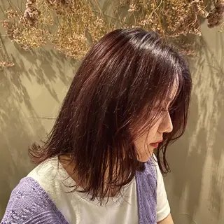 ミディアム カラー qpula misuzuのヘアスタイル