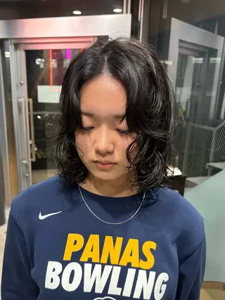 ミディアム パーマ 堀合駿輔/ボブ/ パーマ/波巻きのヘアスタイル