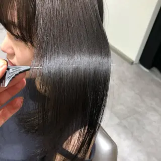 ロング ムトウセイマ/ 縮毛矯正/ブリーチのヘアスタイル