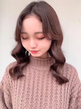 セミロング カラー 盛れる顔周りカット ♥️韓国ヘア"ちぇるのヘアスタイル