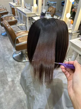 ショート ミユ🎀長さ出し 🎨デザインカラーのヘアスタイル