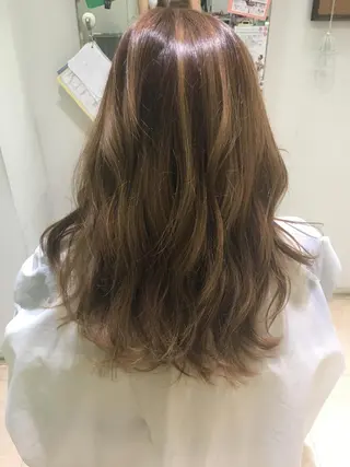 セミロング カラー ヘアアレンジ きむえり/髪質改善 /うねり広がり改善のヘアスタイル