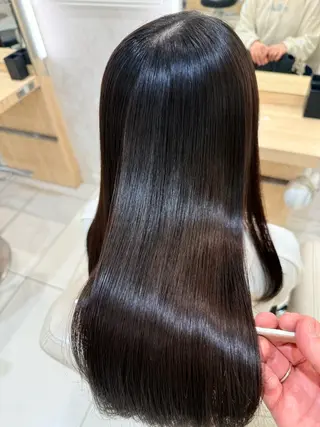 中村/韓国風レイヤー 縮毛矯正、ハイライトのヘアスタイル