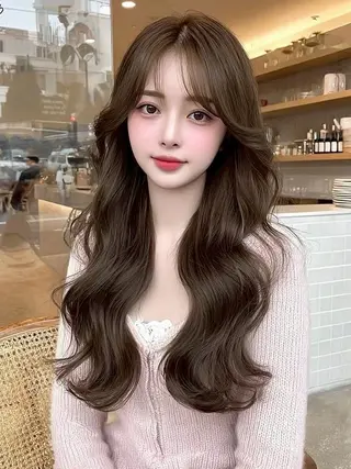 ロング カラー レイヤーカット/ 髪質改善/透カラーのヘアスタイル