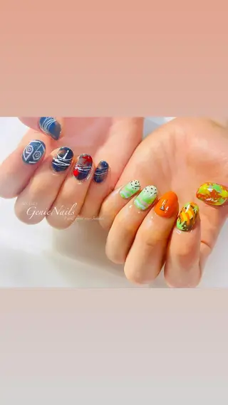 メンズ ネイル Genie Nailsのネイルデザイン