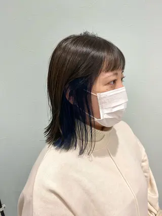 ミディアム カラー 中川 茜里のヘアスタイル