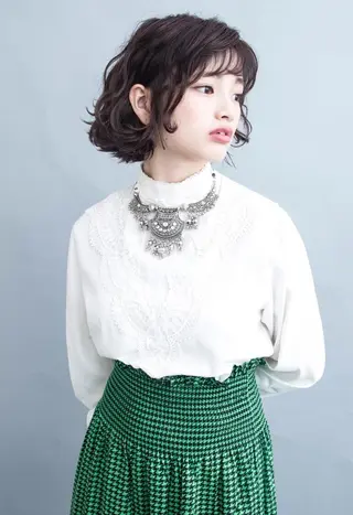 ミディアム カラー パーマ ヘアアレンジ メンズ キッズ ネイル マツエク・マツパ EnBlesS西宮 マンツーマン神道有基のヘアスタイル