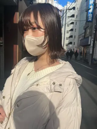 ミディアム カラー ヘアアレンジ 🌷ボブ/髪質改善 ストレートのヘアスタイル