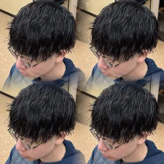 ミディアム メンズ 焼津メンズパーマ特化 大石雄生のヘアスタイル