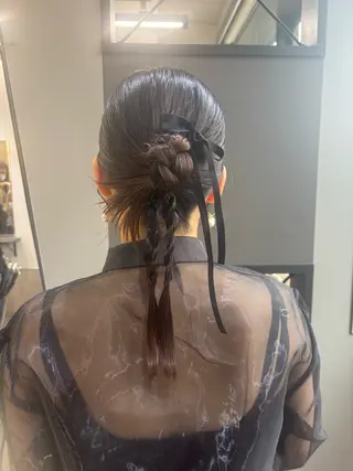 ヘアアレンジ ブリーチなしWカラー ヘアセット菜希のヘアスタイル