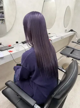 セミロング カラー 新島 涼のヘアスタイル