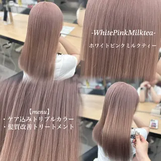 ロング カラー NAMI🤎ブラウン &ミルクティー🤍のヘアスタイル