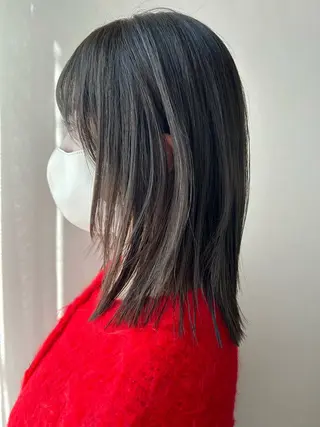 セミロング カラー hub hair レイヤー/透明感のヘアスタイル