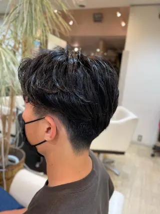 ミディアム パーマ メンズ メンズパーマ 赤司 泰樹のヘアスタイル