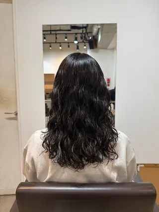 セミロング 🌿朝5分でお洒落 パーマスタイル🌿のヘアスタイル
