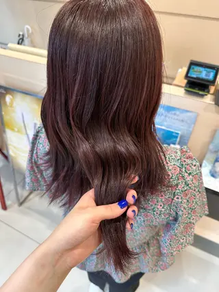セミロング カラー クロスパーマ/うる艶 カラー/Kurumiのヘアスタイル