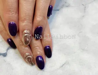 ネイル ネイルリボン 受付スタッフのネイルデザイン