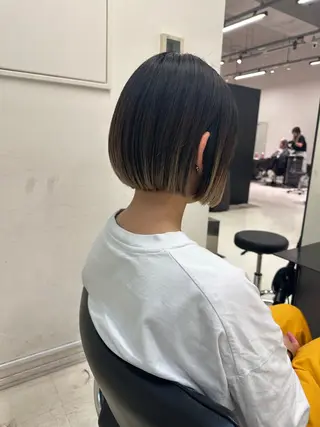 ミディアム カラー ヘアドネーション/ ショート・ボブのヘアスタイル