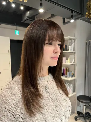 ロング カラー うる艶カラー/恵比寿 ベージュ/丸山陽平のヘアスタイル