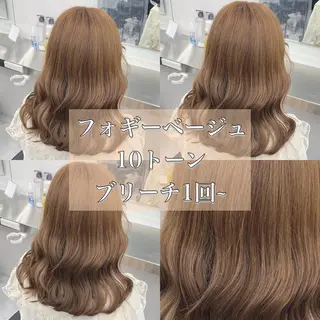 セミロング カラー ヘアアレンジ トレンドモテカラー 🩷色落ちまで可愛くのヘアスタイル