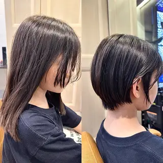 ショート 頭から整える美容師 松田のヘアスタイル