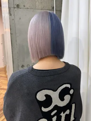 ミディアム 有人/バレイヤージュ /シャドールーツのヘアスタイル