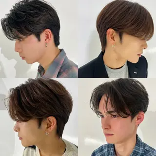 ショート カラー パーマ メンズ メンズ🍃ナチュラル 韓国風ヘアRENのヘアスタイル