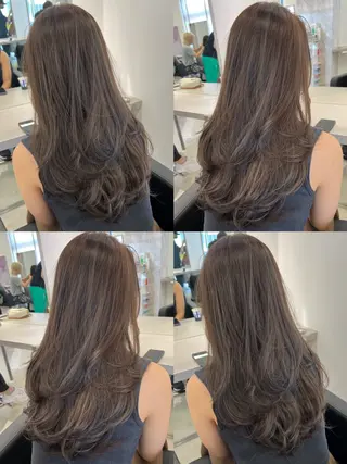 ロング カラー 艶ハイトーン‪‪🔆 ️️️安座間 希のヘアスタイル