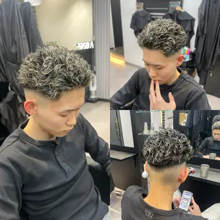 ショート カラー パーマ メンズ 清藤 竜輝のヘアスタイル