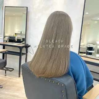 セミロング カラー ゆさこのか ダブルカラー／縮毛のヘアスタイル