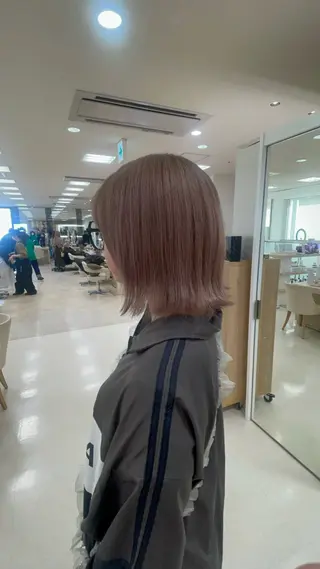 ミディアム カラー シャドウパーマ／骨格 矯正カット　トモキのヘアスタイル