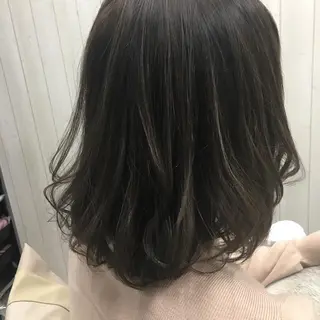 ミディアム カラー 角田 安のヘアスタイル