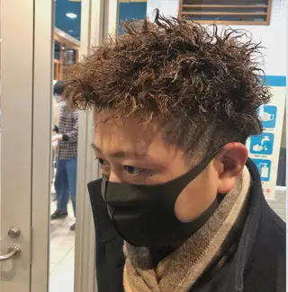 ショート パーマ ヘアアレンジ メンズ 美容室sand 横浜のヘアスタイル