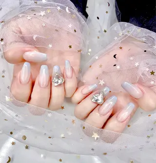 ネイル I-nailロング /ワンホン/キラキラのネイルデザイン