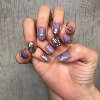 ネイル mana 暖色カラーカットのヘアスタイル