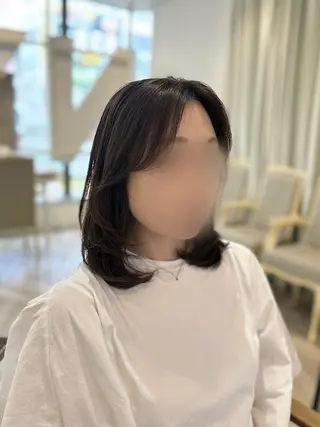 セミロング 韓国ヘア 🇰🇷 RUKA 🩵🤍のヘアスタイル