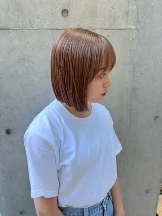 ミディアム カラー ボブ&顔まわりレ イヤー♡TOMOE♡のヘアスタイル